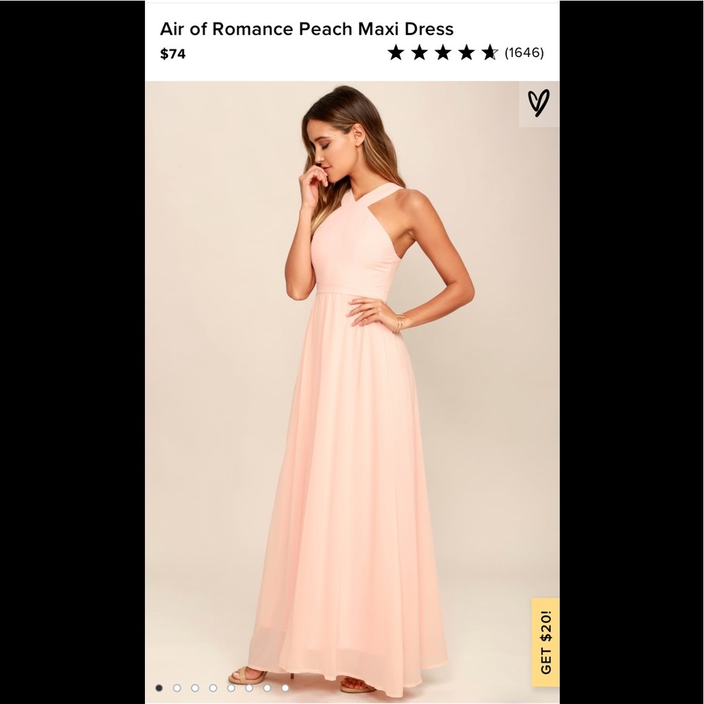Lulus air of romance peach dress